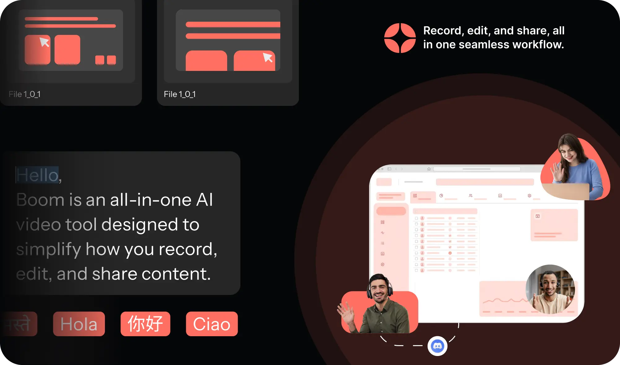 Boomshare app screens